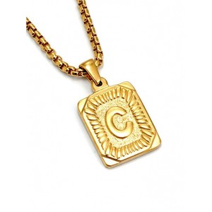 مقاوم للماء 18 قيراط مطلية بالذهب من الفولاذ المقاوم للصدأ كارتون 26 حرفًا أوّليًا قلادة عنق عصرية لحفلات الزفاف - Product Image 5