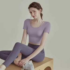 Ventes en gros personnalisées de haute qualité pour ensembles de soutien-gorge de sport réversible 2 pièces, taille plus, hauts de soutien-gorge de sport, pantalons de levage des fesses, leggings de fitness, salle de sport - Product Image 5