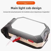 Lampe de travail LED COB rechargeable, portable, magnétique, avec charge USB, pliable, pour inspection d'atelier, avec crochet pour réparation automobile