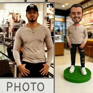 Customized Clay Love Figurine Handmade Bobblehead Statue Single Person Home Decor &amp; <strong>Wedding</strong> Holiday Birthday <strong>Keepsake</strong> - Product Image 4