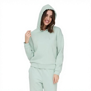 Sudadera con Capucha Extra Grande para Mujer, de Color Sólido, de Algodón y Felpa, de Manga Larga, con Bolsillos, para Otoño - Product Image 4