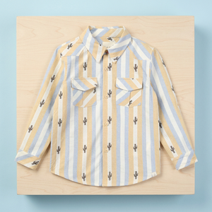 Chemise décontractée blanche et bleue magnifiquement imprimée pour femmes et bébés filles, hauts à manches courtes en tissu de soie de lait pour tout-petits - Product Image 2