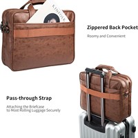 2025 Vintage haute qualité en cuir PU hommes affaires mallette pour ordinateur portable grande capacité sac souple Logo personnalisé étanche caractéristique