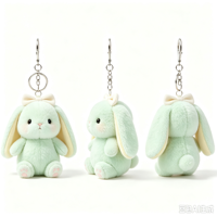 Fabrication sur mesure ODM/OEM de porte-clés en peluche lapin mignon, décoration de sac, vente en gros de jouets en peluche personnalisés