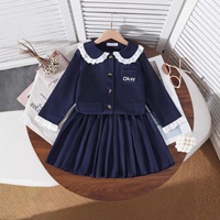 Vente flash - Automne-hiver - Nouvelle collection - Ensemble jupe et manteau à manches longues de style coréen pour petites filles - Ensembles de vêtements pour filles - Costumes tendance