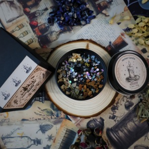 Bougie parfumée à base de plantes anciennes originales pour la cristalothérapie, l'aromathérapie aux herbes, l'énergie, la sauge, la richesse et l'atmosphère - Product Image 4