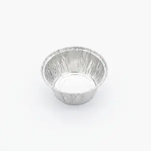 Vassoio per torte in alluminio teglie per Muffin monouso piccole dimensioni Mini 105ml imballaggio per alimenti rotondo foglio per alimenti tazza per torta