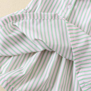 Nuovo Smocked abbigliamento per bambini Casual estate fumetto ricamato Shirring rosa <span class=keywords><strong>verde</strong></span> manica a sbuffo vestono le bambine - Product Image 5