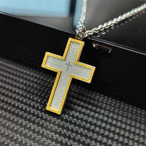 Collar de plata de primera ley con forma de cruz para mujer, collar, Gargantilla, plata esterlina 2022, oro de 18 quilates - Product Image 2