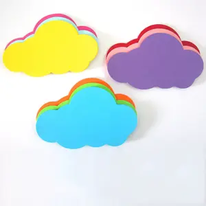Almohadilla de notas de nube de colores, diseño personalizado, autoadhesivo, extraíble, impermeable, divertido