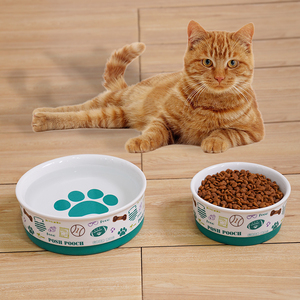 Tempat Makan Mangkuk Anjing Peliharaan Kucing Keramik Kustom Biru Dicetak Antiselip Grosir - Product Image 5