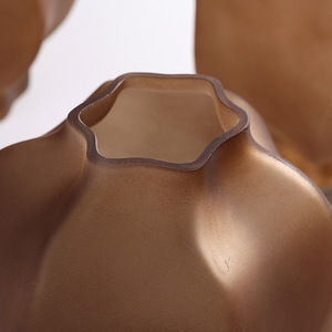 แจกันดอกไม้ทรงโคมไฟแก้วฝ้าสีน้ำตาลทันสมัยสำหรับตกแต่งบ้าน - Product Image 4