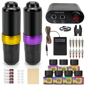 Kit de Tatuaje Profesional con Dos Máquinas de Tatuar y Tinta, Set Completo Económico para Principiantes en Arte Corporal - Product Image 1