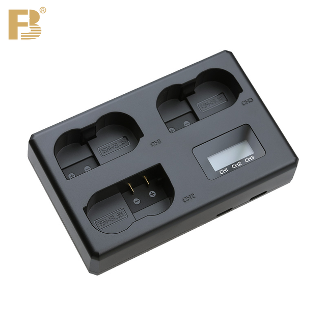 FB EN-EL15 EL15C Battery 3 Slot Charger for Nikon Camera D750 Z5 D780 D7200 D800 D500 D610 Z7II Z6II D850 D7100 D7500 D600