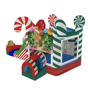 Château gonflable pour enfants, thème Noël, avec toboggan aquatique, pour fêtes et événements commerciaux. - Product Image 2