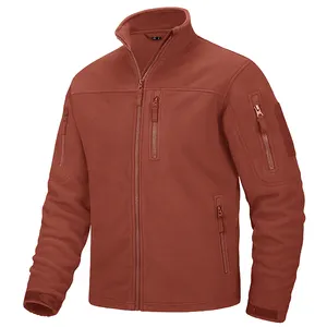 Fabricant de vêtements hiver 100% polyester doublure polaire veste de randonnée tactique personnalisée, veste de chasse de combat avec fermeture éclair pour hommes