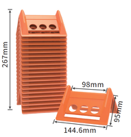 Protecteur d'angle en profilé PE à trois trous de 4 pouces, orange, épaisseur 2,9 mm, poids 78 g