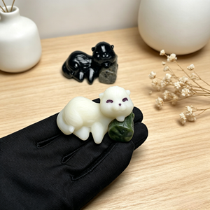 Nuevas Figuras de Cristal Talladas a Mano de Nutrias, Estatuas de Animales Curativos para Decoración del Hogar y Regalo para Parejas - Product Image 2