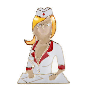 Jachon creativo dibujos animados estetoscopio tridimensional Doctor enfermera en forma de corazón <span class=keywords><strong>ECG</strong></span> goteo broche - Product Image 3