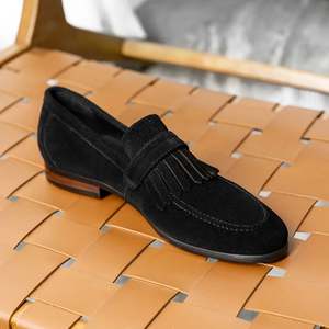 Chaussures habillées classiques rétro haut de gamme en cuir de vachette à enfiler pour hommes, idéales pour le bureau et les soirées, avec des caractéristiques antidérapantes et respirantes - Product Image 6