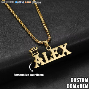 Collana Personalizzata con Lettera in Acciaio Inossidabile, Placcata in Oro 18K, Gioielli alla Moda per Uomo e Donna, Basso MOQ - Product Image 1