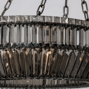 Lustre de plafond en cristal transparent, lampe suspendue à chaîne réglable pour villa, restaurant, luminaire décoratif pour plafond haut - Product Image 2
