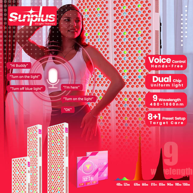 SunPlus Led Red Light Therapy 660Nm 630Nm 800Nm 850Nm Red Light Therapy Buy Now 480 - 1060 Wavelengths Infrared Panel Supplier
