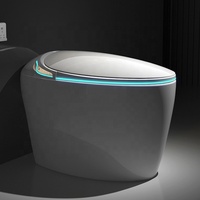 Toilette intelligente sans réservoir de luxe, design en forme d'œuf avec lumière ambiante LED, bidet intelligent