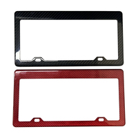 Cadre de plaque d'immatriculation de voiture en fibre de carbone 100% véritable, rouleau de guidage, support de plaque d'immatriculation tout-terrain robuste, accessoires de voiture