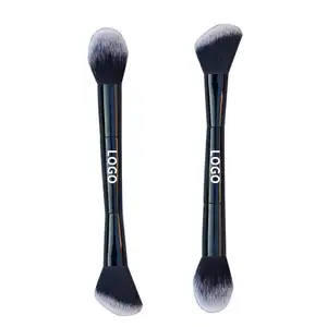 Single double-headed high-gloss repair brush portable loose powder soft-haired travel blush brush a powder makeup brush