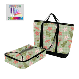 Large Capacity Cooler Picnic Bag Portable Meal Bag Insulated Cooler Bag With Floral Sets for Work Picnic Hiking Outdoor Travel - Product Image 2