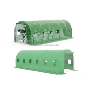 Invernadero de túnel alto marco de acero invernaderos Serre Tunnel de jardin para huerto