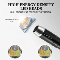 Linterna LED UV 3 en 1 DUNFBIRD Blanca y Amarilla de 365nm, Recargable por USB, Resistente al Agua IP54, Alcance de 0-200M, Cuerpo de Aluminio, 5000K