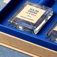 Boîte à parfum rigide de luxe sur mesure, style livre blanc magnétique, double présentoir pour emballage de parfum personnalisé