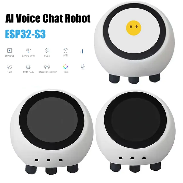 AI Voice Chat White Robot For XiaoZhi 1.28In LCD Screen ESP32-S3 Development Board Smart DeepSeek Assistant Robot