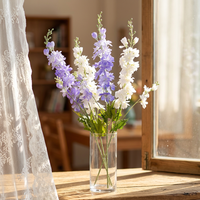 Fleur artificielle Delphinium Larkspur à 2 branches, toucher réaliste, pour arrangement de mariage