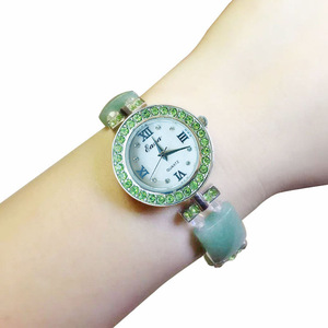 Orologio <span class=keywords><strong>da</strong></span> donna di marca EANA, bracciale in giada, regalo di lusso leggero per Capodanno e San Valentino, al quarzo - Product Image 1