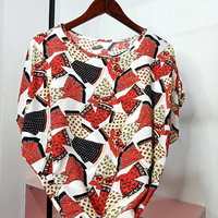 Gratis Verzending Plus Size Vrouwen Kleding Losse Casual Bloemen Gedrukt Dame Zomer Blouse Tops OC422