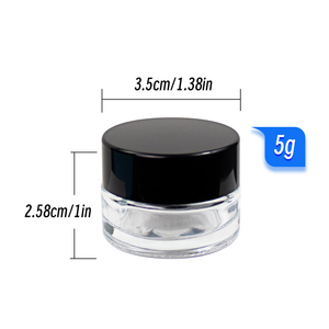 Tarro de crema de vidrio transparente de 5g con tapa de plástico y junta para envasado de cosméticos, para crema de ojos, capacidad 5ml - Product Image 2