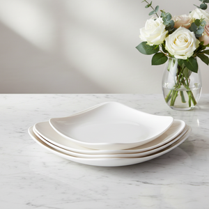 Assiettes plates en mélamine carrées uniques blanches de 6.5 pouces - Product Image 3