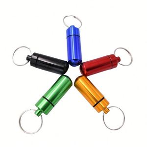Custom <b>Mini</b> Medicine Aluminium Alloy Micro Pill Holder Pendant Keychain Necklace Container Capsule Storage <b>Bottle</b> Holder - Product Image 1