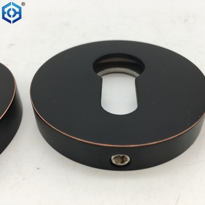 Euro Cylinder Modern Black Door Handles Door Lock Key Hole Sets <strong>Escutcheon</strong> <strong>Plates</strong> - Product Image 6