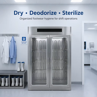 Armoire séchoir à bottes robuste en acier inoxydable 304, à chaleur constante et désinfection à l'ozone, pour casernes de pompiers, garages et ateliers