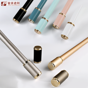 Ensemble de tringles à rideaux modernes de qualité pour décoration de salle d'essayage, rideaux gris, tringles à rideaux doubles en alliage d'aluminium de 28 mm - Product Image 5