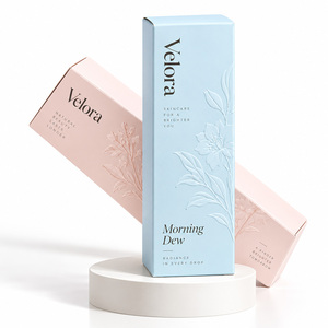 Boîte d'emballage en papier avec revêtement UV et laminage mat pour flacon de parfum personnalisé imprimé - Product Image 1