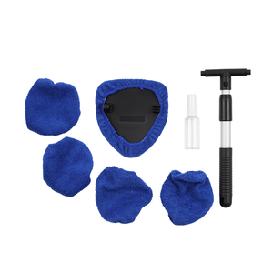 Kit de <span class=keywords><strong>nettoyage</strong></span> des vitres intérieures de voiture avec manche extensible et 4 tampons en microfibre, brosse pour pare-brise intérieur de voiture - Product Image 3