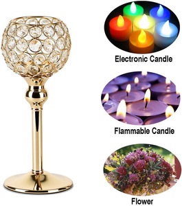 Bougeoir En Cristal doré pour Centres De Mariage Bougeoirs Fête D'anniversaire Table À Manger Bougie Décoration De <span class=keywords><strong>La</strong></span> Maison - Product Image 2