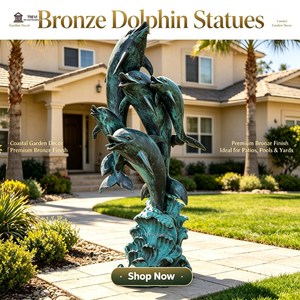 <span class=keywords><strong>Fontana</strong></span> Scultorea Commerciale in Bronzo a Forma di Delfino, a Grandezza Naturale, in Metallo Fuso, Elemento Artistico Acquatico da Giardino per Hotel e Resort - Product Image 2