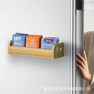 Multi Layer Solid Wood Tea Bag Storage Rack Beverage <b>Shelf</b> <b>Desktop</b> Coffee Tea Holder Rectangle Standing Type Office Organizer - Product Image 2