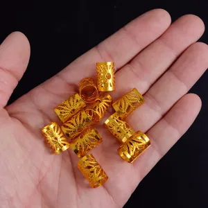 Anillo de pelo dorado/plateado con agujero de 15mm <span class=keywords><strong>para</strong></span> trenzas, cuentas de <span class=keywords><strong>Rastas</strong></span>, pinza de pelo ajustable - Product Image 5